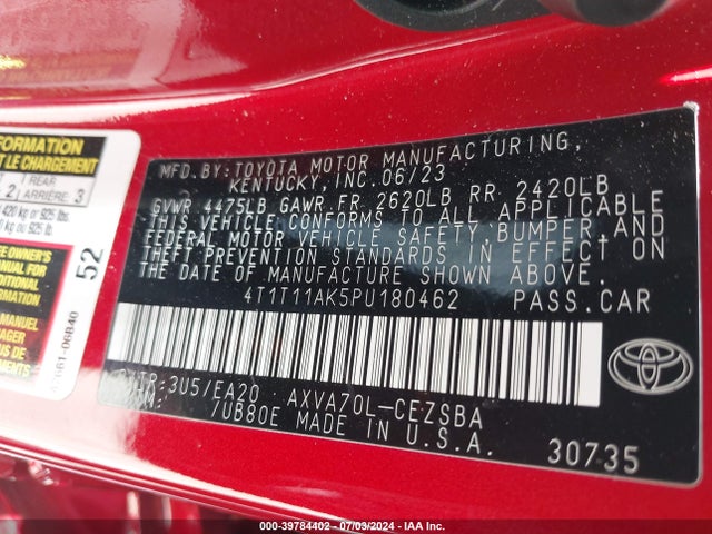 Toyota CAMRY SE 2023 4T1T11AK5PU180462 Image 9