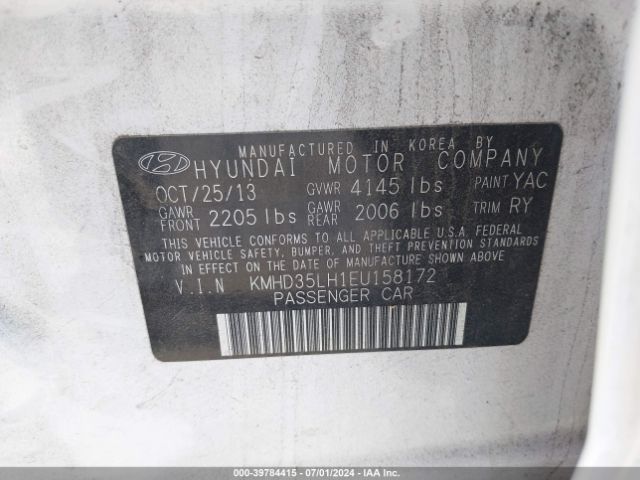 KMHD35LH1EU158172 Hyundai ELANTRA GT