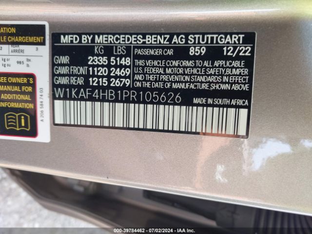 W1KAF4HB1PR105626 Mercedes-Benz C 300 4matic