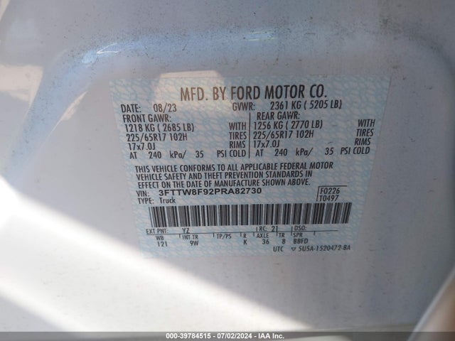 Ford Maverick Xl 2023 3FTTW8F92PRA82730 Image 9