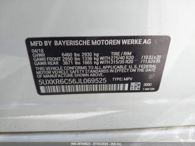 5UXKR6C56JL069525 BMW X5 Xdrive50i