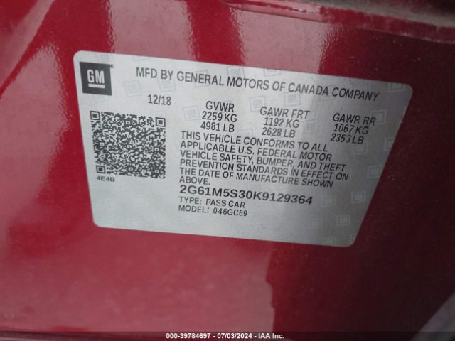 2G61M5S30K9129364 Cadillac XTS LUXURY