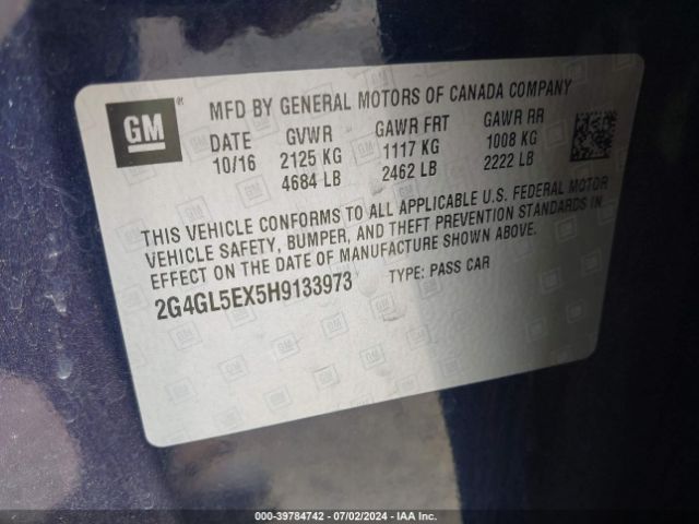 2G4GL5EX5H9133973 Buick Regal Turbo Sport Touring