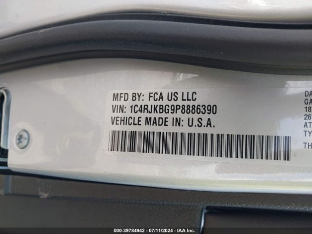 1C4RJKBG9P8886390 Jeep Grand Cherokee L Limited 4x4