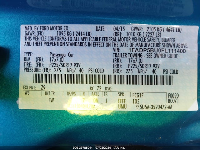 Ford C-max Hybrid Sel 2015 1FADP5BU0FL111400 Image 9