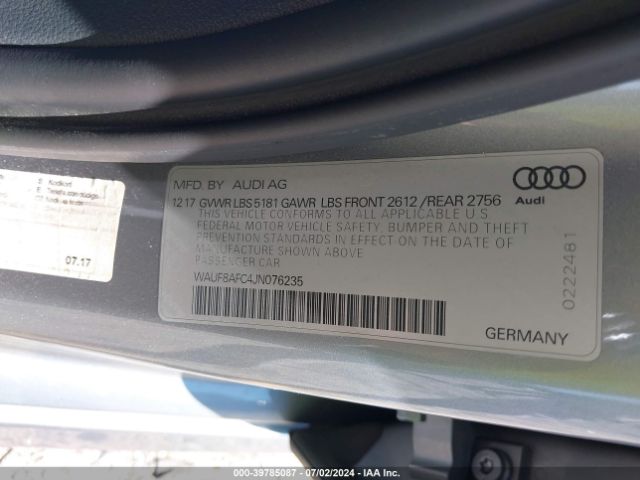 WAUF8AFC4JN076235 Audi A6 2.0t Premium/2.0t Sport