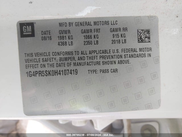 1G4PR5SK0H4107419 Buick Verano Sport Touring