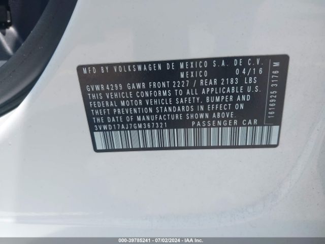 3VWD17AJ7GM367321 Volkswagen Jetta 1.8t Sport