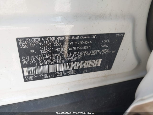 Toyota Rav4 Xle 2021 2T3W1RFV9MC113849 Image 9
