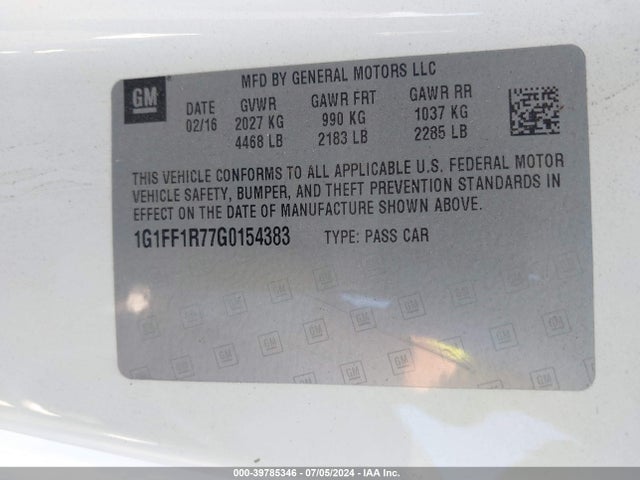 Chevrolet Camaro 1ss 2016 1G1FF1R77G0154383 Image 9