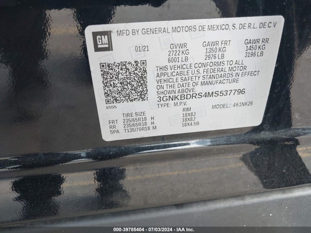 Chevrolet Blazer Fwd 3lt 2021 3GNKBDRS4MS537796 Image 9