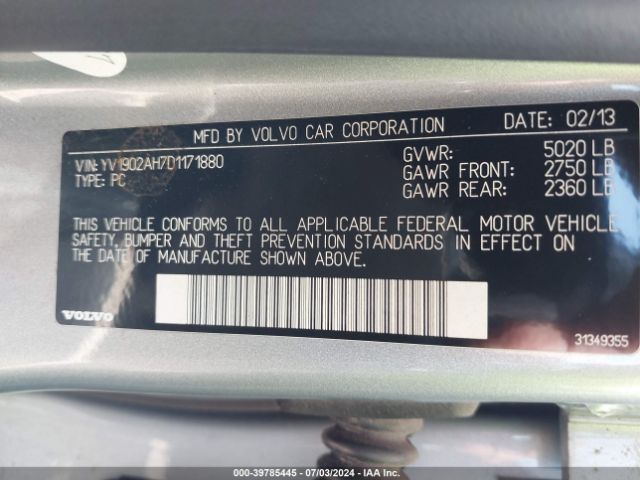 2013 VOLVO S80 YV1902AH7D1171880 Photo 8