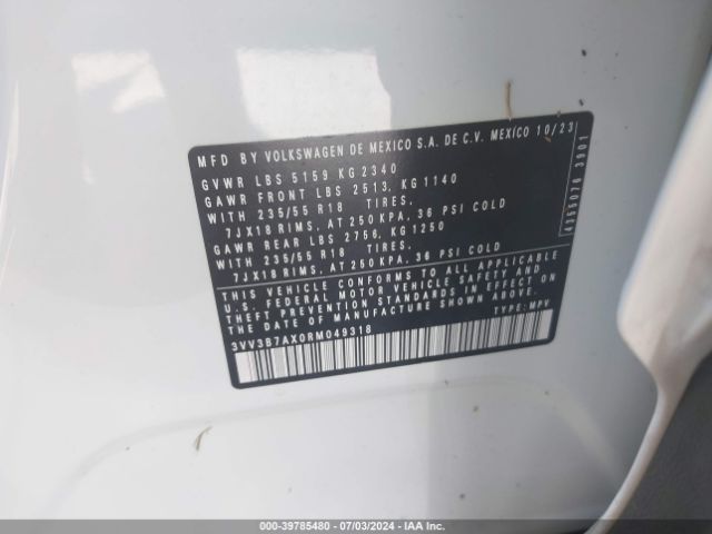 3VV3B7AX0RM049318 Volkswagen Tiguan 2.0t Se