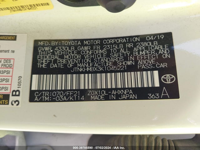 Toyota C-HR XLE 2019 JTNKHMBX3K1045221 Image 9