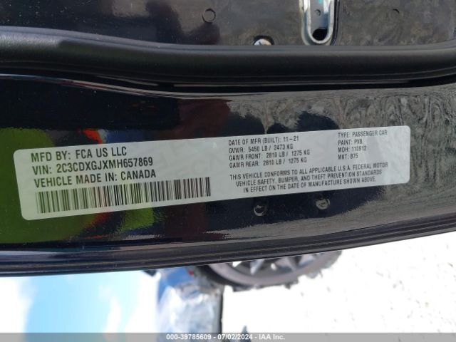 2C3CDXGJXMH657869 Dodge Charger Scat Pack Rwd