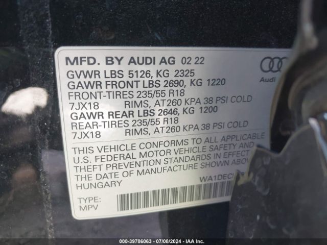 2022 AUDI Q3 WA1DECF38N1085915 Photo 8