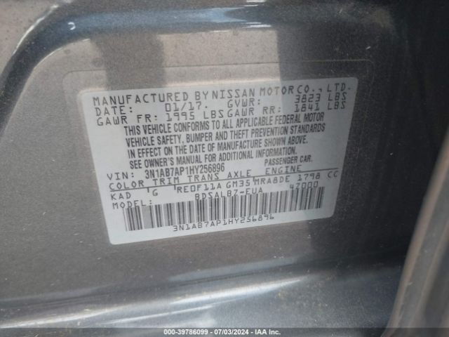3N1AB7AP1HY256896 Nissan SENTRA S