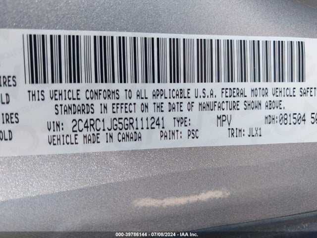 2C4RC1JG5GR111241 Chrysler Town & Country Limited