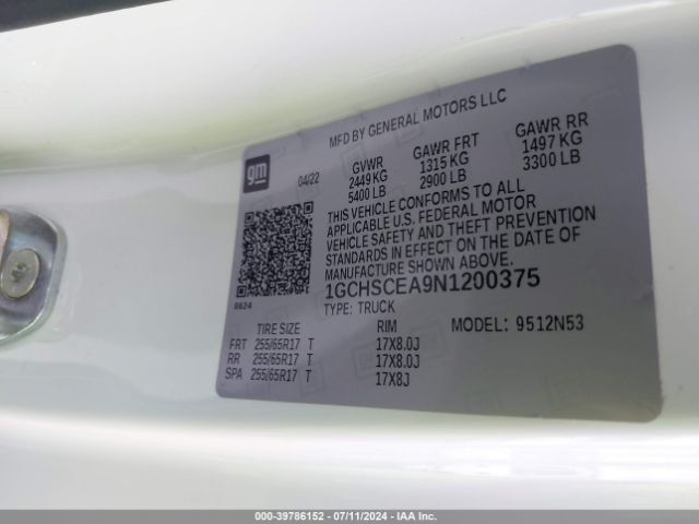 1GCHSCEA9N1200375 Chevrolet Colorado 2wd  Long Box Lt