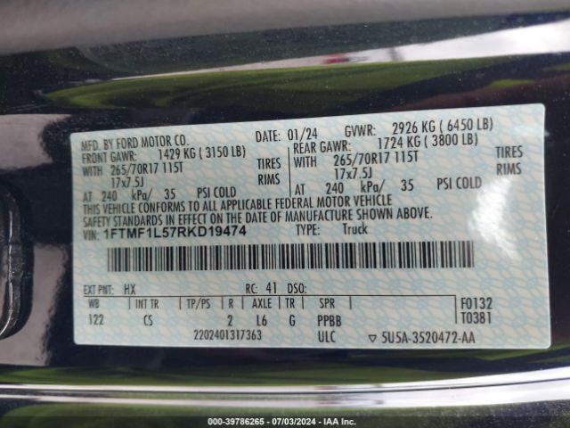 1FTMF1L57RKD19474 Ford F-150 Xl