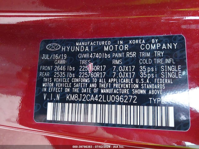 Hyundai TUCSON SE 2020 KM8J2CA42LU096272 Image 9
