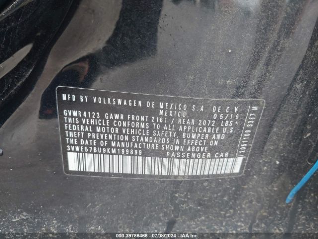 3VWE57BU9KM199899 Volkswagen Jetta 1.4t Sel