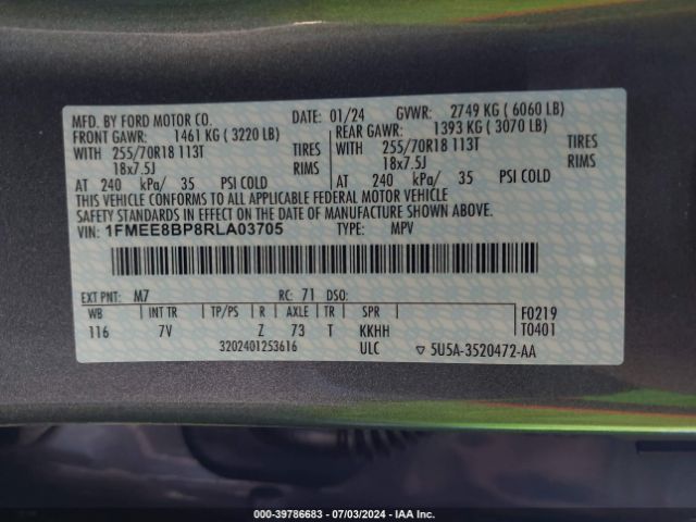 1FMEE8BP8RLA03705 Ford Bronco Outer Banks