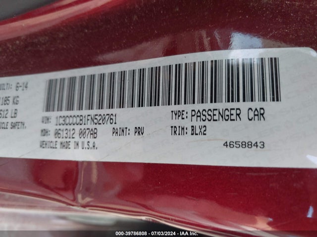 1C3CCCCB1FN520761 Chrysler 200 C