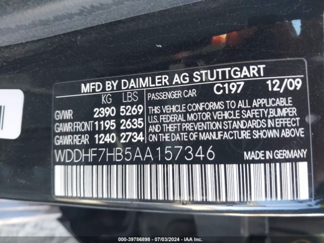 2010 MERCEDES-BENZ E 63 AMG WDDHF7HB5AA157346 Photo 8