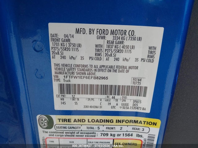 Ford F-150 Stx 2014 1FTFW1EF6EFB82965 Image 9