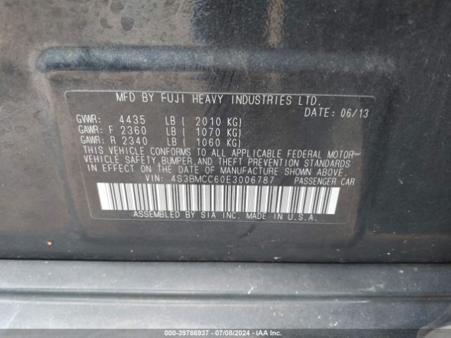 4S3BMCC60E3006787 Subaru Legacy 2.5i Premium
