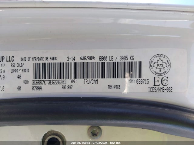 3C6RR7KT3EG226203 RAM 1500 St