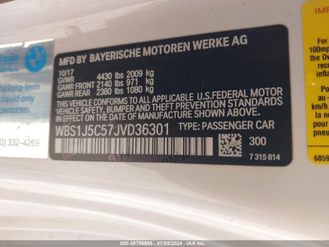 WBS1J5C57JVD36301 BMW M2