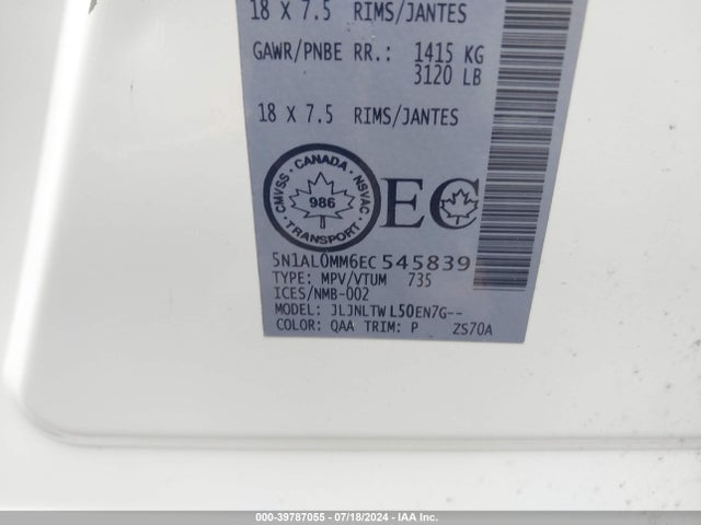 Infiniti QX60 2014 5N1AL0MM6EC545839 Image 9