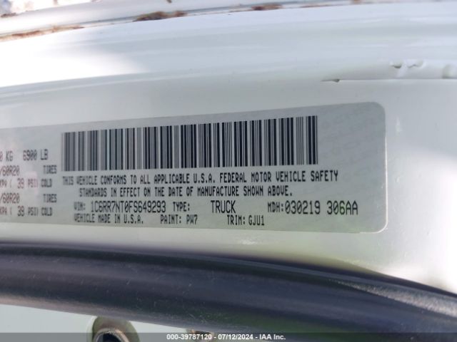 1C6RR7NT0FS649293 RAM 1500 Laramie