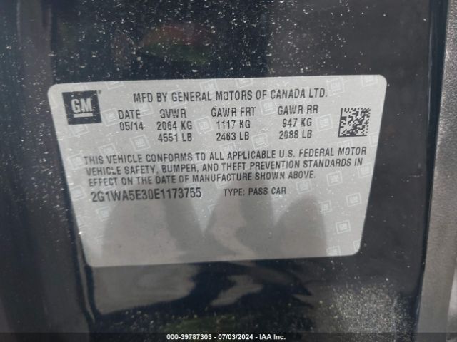 2G1WA5E30E1173755 Chevrolet Impala Limited Ls