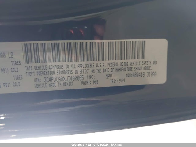 Dodge JOURNEY SE 2018 3C4PDCABXJT490665 Image 9