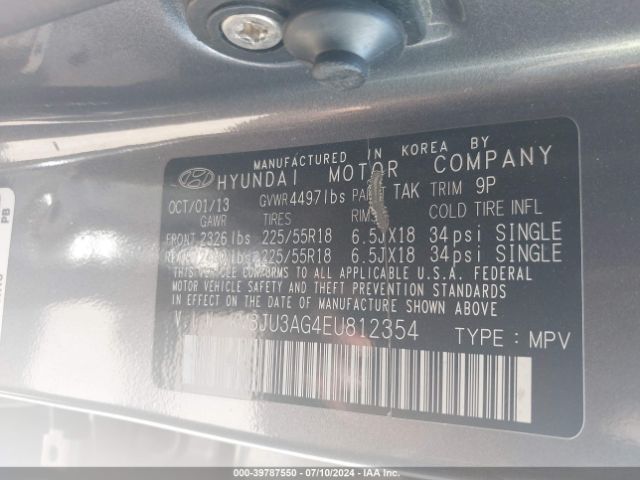 KM8JU3AG4EU812354 Hyundai Tucson Limited