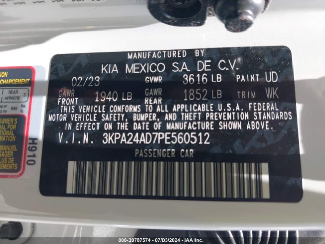 3KPA24AD7PE560512 KIA RIO LX