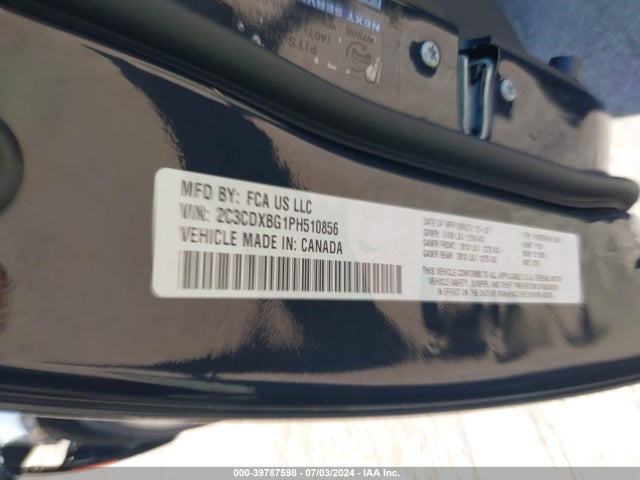 2023 Dodge Charger Sxt მანქანა იყიდება აუქციონზე, vin: 2C3CDXBG1PH510856, აუქციონის ნომერი: 39787598