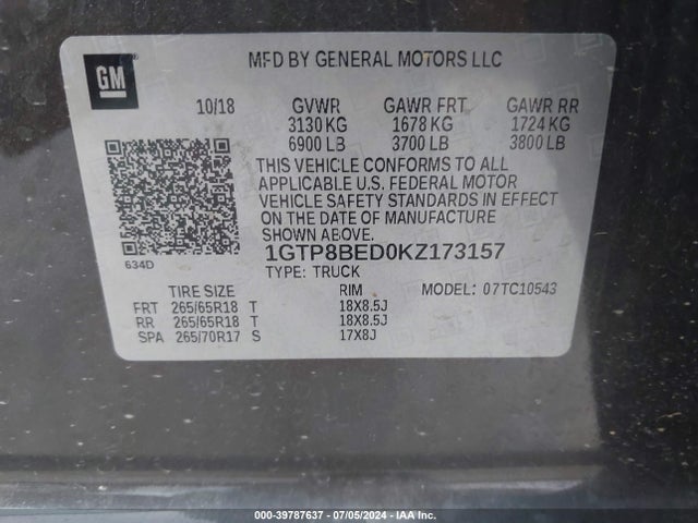 GMC Sierra 1500 Sle 2019 1GTP8BED0KZ173157 Image 9