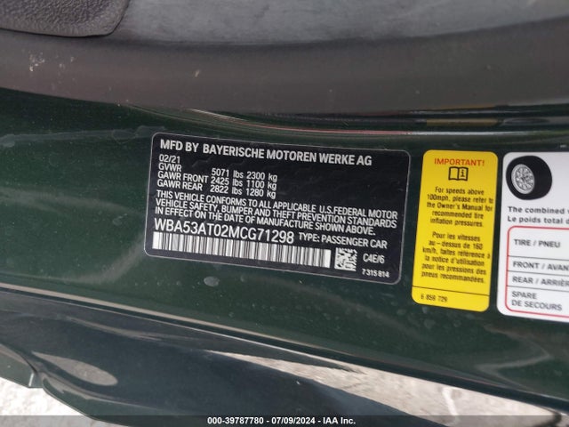 WBA53AT02MCG71298 BMW M440I