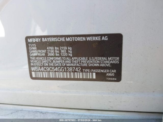 WBA4C9C54GG138742 BMW 428i Gran Coupe Xdrive