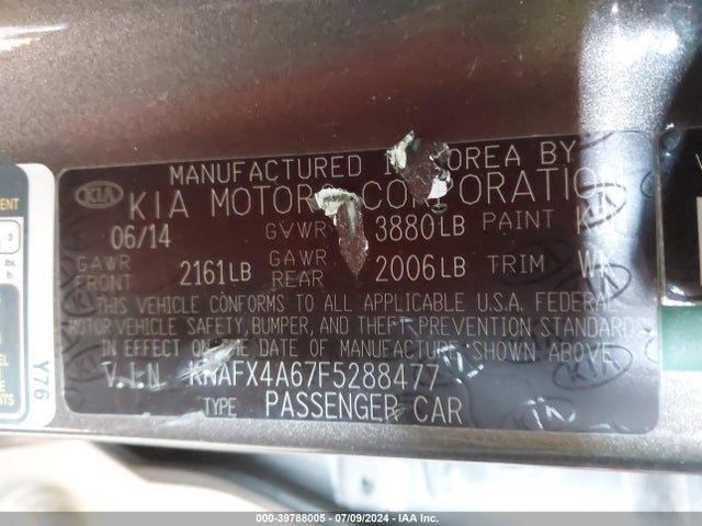 KIA FORTE LX 2015 KNAFX4A67F5288477 Image 9