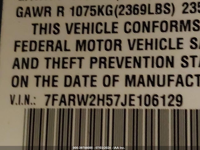 Honda CR-V EX 2018 7FARW2H57JE106129 Image 9
