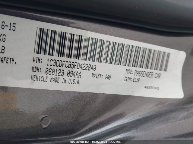 Dodge Dart Limited 2015 1C3CDFCB5FD422840 Image 9