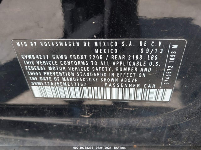 3VWL17AJ9EM217767 Volkswagen Jetta 1.8t Sel