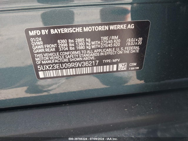 5UX23EU09R9V36217 BMW X5 Xdrive40i