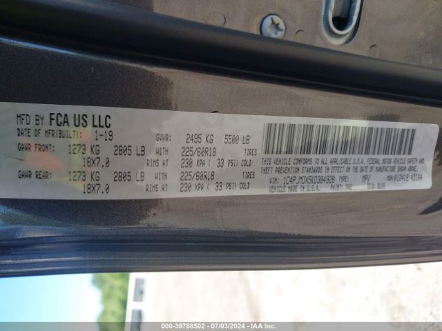 1C4PJMDX5KD384928 Jeep Cherokee Limited 4x4