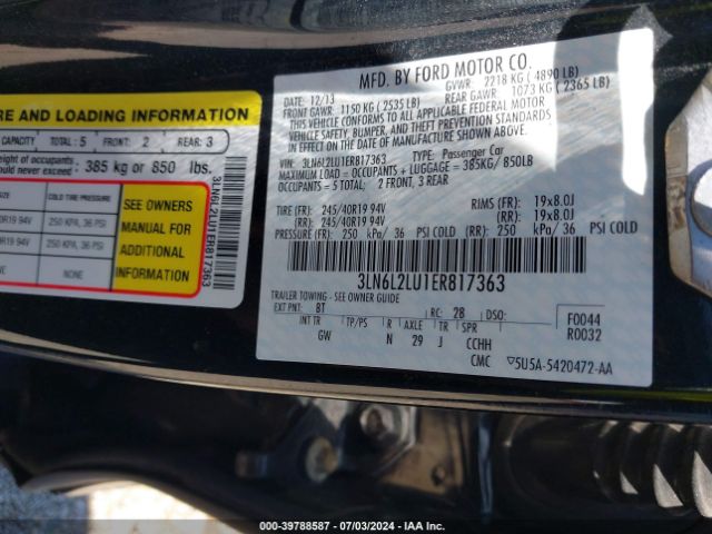 3LN6L2LU1ER817363 Lincoln MKZ HYBRID